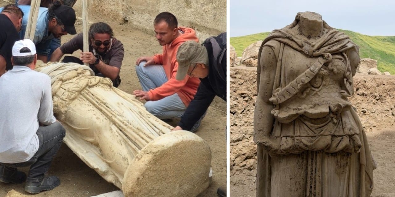 2 Bin Yıllık Athena Heykeli Molozların Arasından Çıktı: Başı Eksik, Gövdesi İhtişamlı